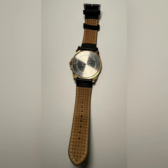 ANNE KLEIN 10/9656 WOMENS WATCH. BLACK LEATHER BAND. - Picture 9 of 12